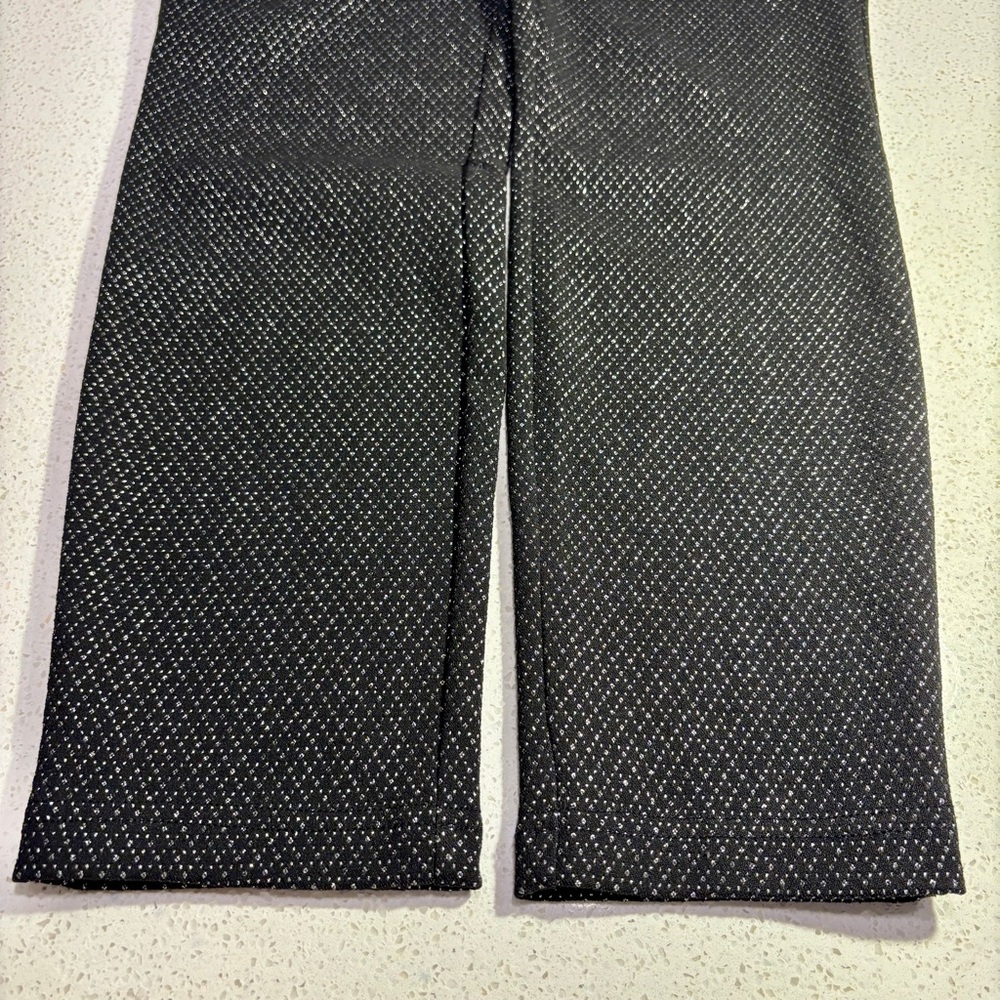 NWT Nanette Lepore Black with Silver Sparkle Pattern Pull On Pant Size Large - Picture 4 of 8